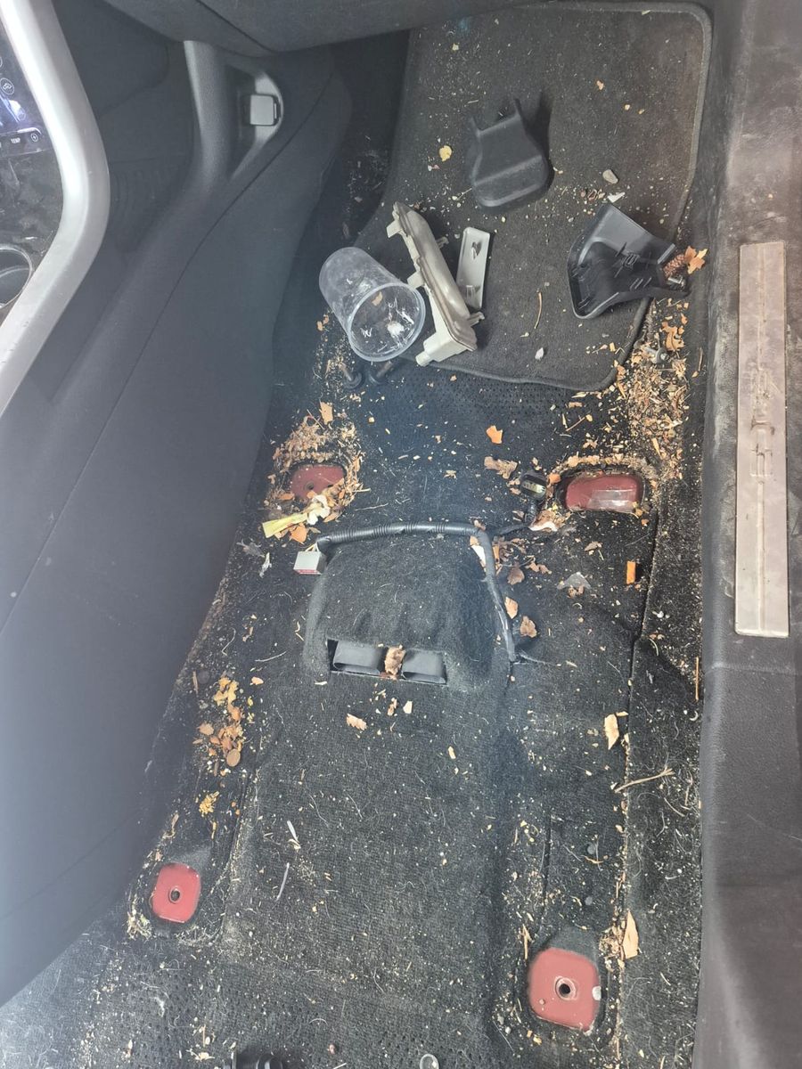 SUV front floor, before detailing